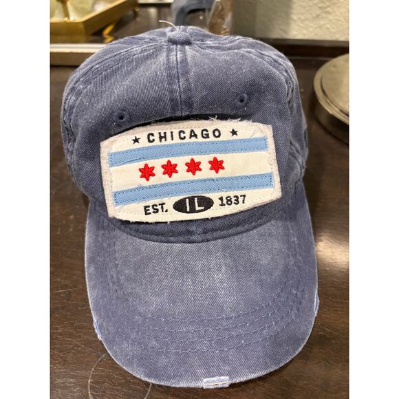 Vintage-Style Chicago Flag Cap (Distressed Blue) - Picture 3 of 8